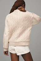 Central Park West Myles Cable-Knit Cardigan Sweater