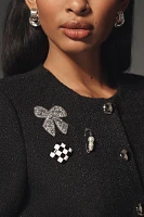 By Anthropologie Tweed Pin Jacket