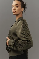 Sanctuary Ruched Satin Bomber Jacket