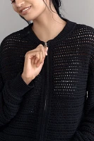 Sanctuary Open-Knit Bomber Jacket