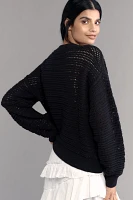 Sanctuary Open-Knit Bomber Jacket