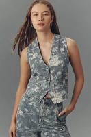 Pilcro Floral Denim Vest
