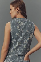 Pilcro Floral Denim Vest