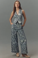 Pilcro Floral Denim Vest