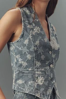 Pilcro Floral Denim Vest
