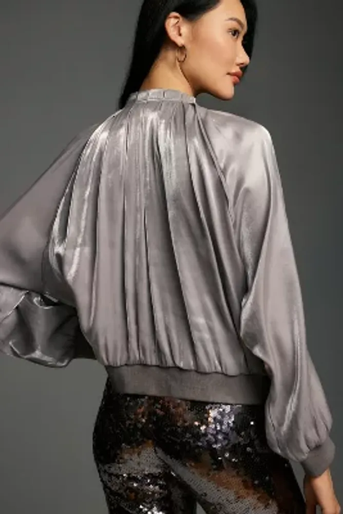 By Anthropologie Icy Shine Bomber Jacket