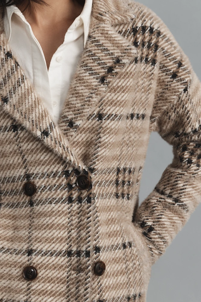 NVLT Eyelash Knit Plaid Coat