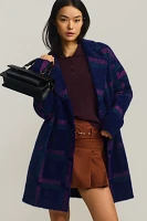 NVLT Eyelash Knit Plaid Coat