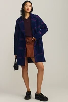 NVLT Eyelash Knit Plaid Coat