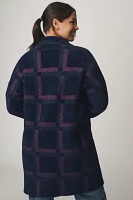 NVLT Eyelash Knit Plaid Coat