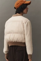 NVLT Crop Mix Media Puffer Cardigan Coat