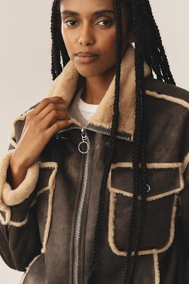 NVLT Shearling Biker Jacket