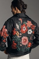 By Anthropologie Floral Bomber Jacket