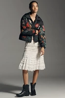 By Anthropologie Floral Bomber Jacket