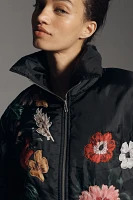 By Anthropologie Floral Bomber Jacket