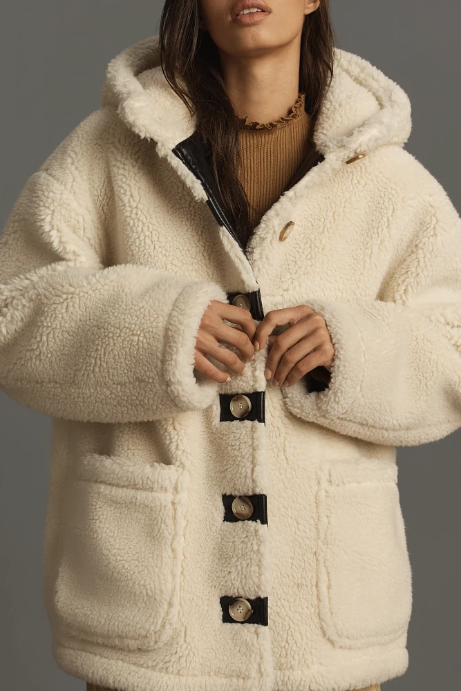 By Anthropologie Hooded Sherpa Jacket