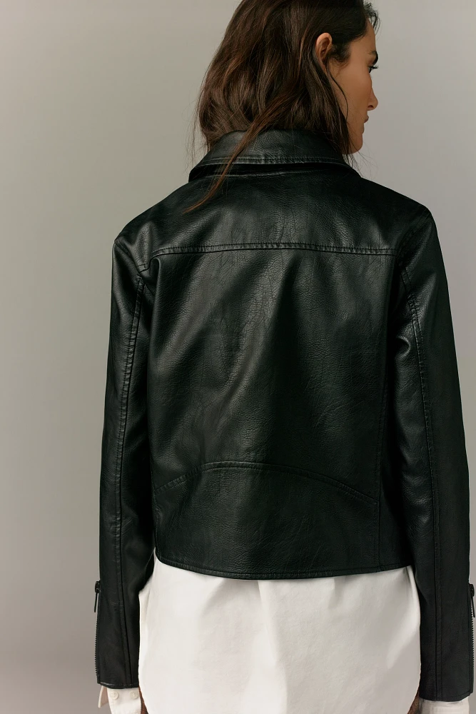 The Saige Faux-Leather Moto Jacket