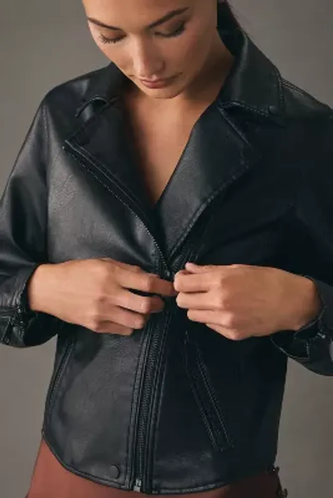 By Anthropologie Faux Leather Moto Jacket