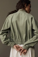 Pilcro Canvas Cropped Bomber Jacket