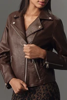 By Anthropologie Faux-Leather Moto Jacket