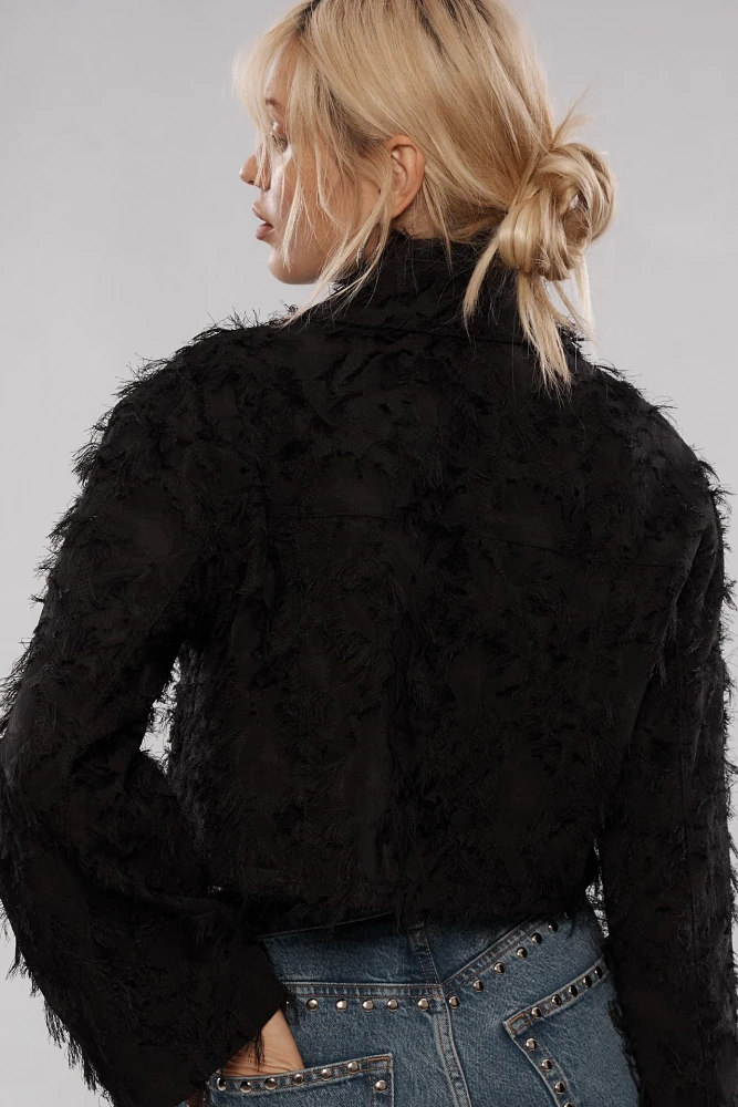 By Anthropologie Cropped Textured Jacket