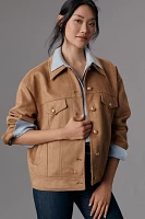 Maeve Faux-Suede Trucker Jacket