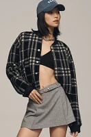 By Anthropologie Cropped Knit Bomber Jacket