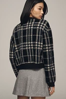 By Anthropologie Cropped Knit Bomber Jacket