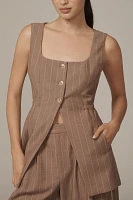 By Anthropologie Long-Line Cutaway Vest