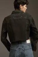 Hudson Glitter Cropped Denim Jacket