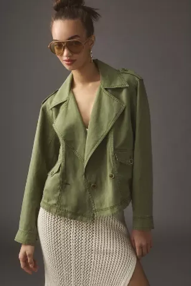 Anthropologie, Jackets & Coats, Anthropologie Womens Peplum Military  Jacket Size Xs Olive Green