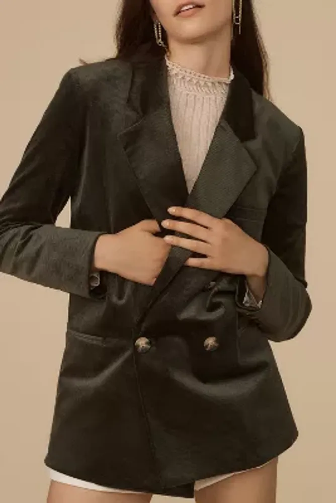 Maeve Corduroy Double-Breasted Blazer