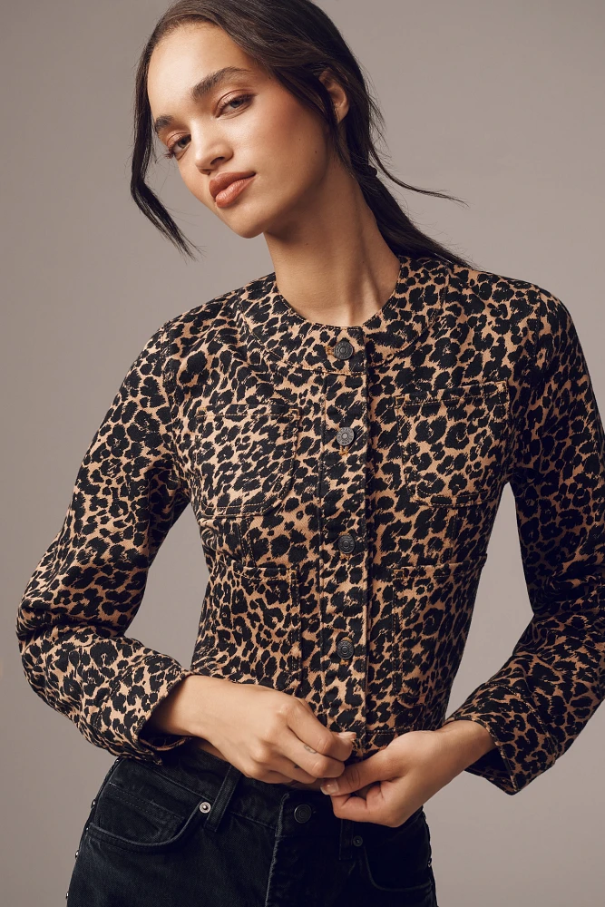 The Cora Patch Pocket Jacket by Maeve: Leopard Edition