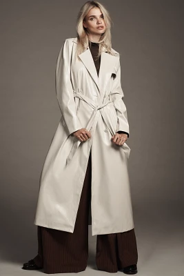 By Anthropologie High-Shine Trench Coat