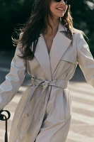 By Anthropologie High-Shine Trench Coat