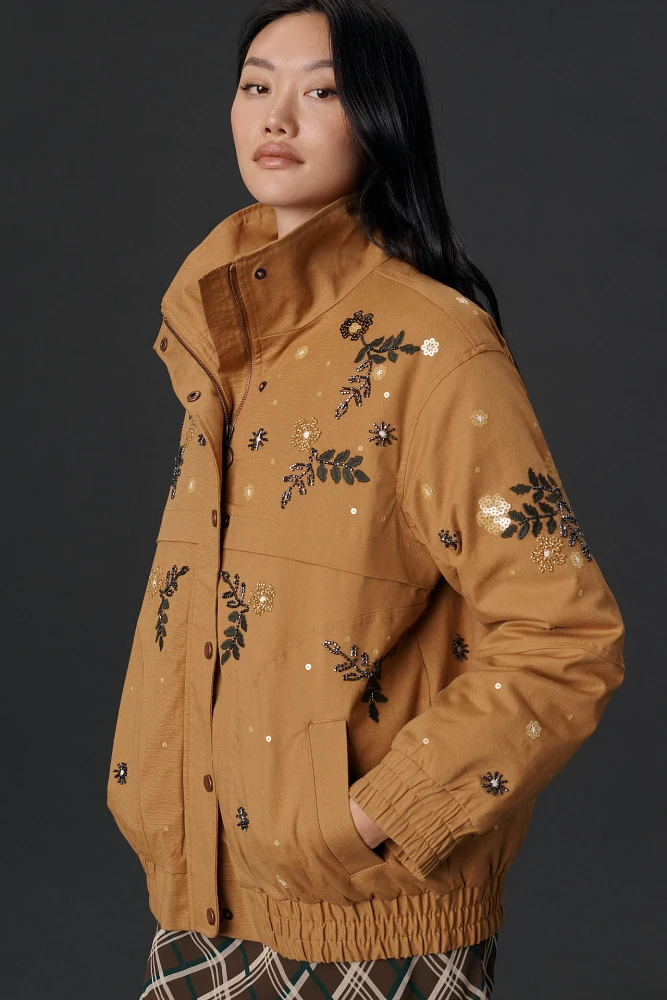 By Anthropologie Oversized Bomber Jacket