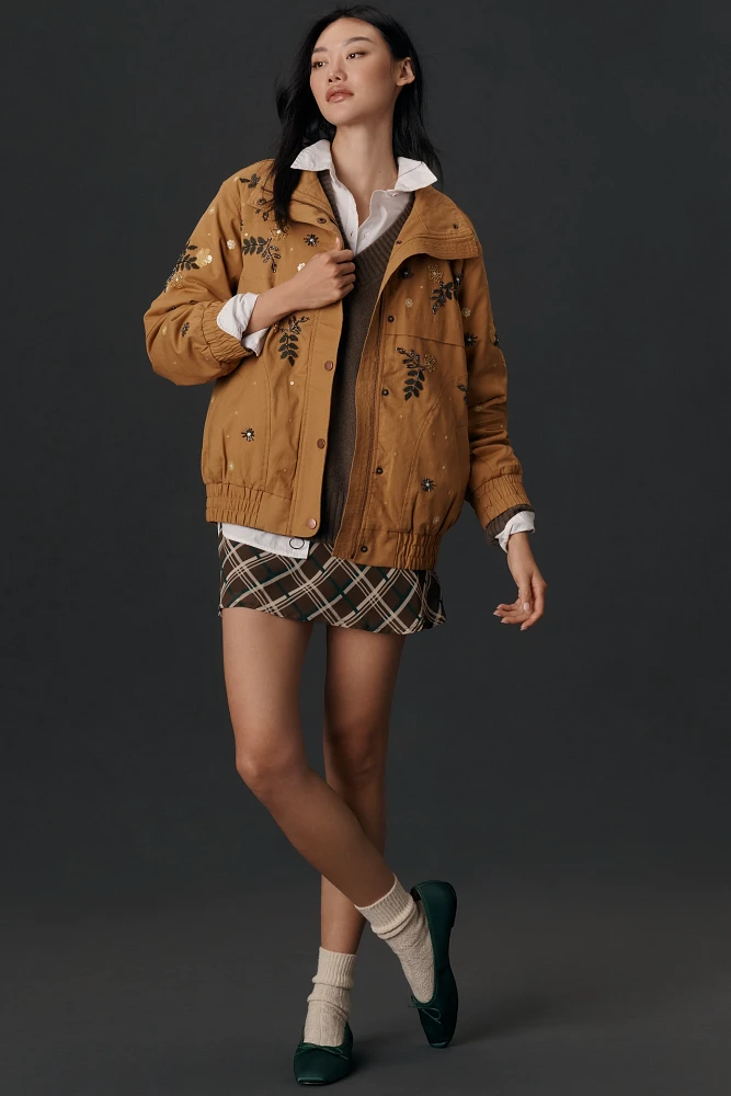 By Anthropologie Oversized Bomber Jacket