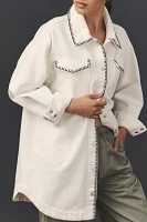 The Tillie Relaxed Denim Shacket by Pilcro: Whipstitch Edition