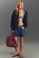 RAISONNEL Denim-Trim Sweater Jacket