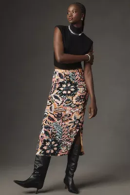 Corey Lynn Calter Sequin Printed Midi Skirt
