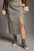 Porridge Button-Side Midi Skirt