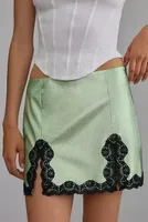 Anna Sui Metallic Faux Leather Mini Skirt