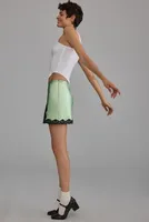 Anna Sui Metallic Faux Leather Mini Skirt