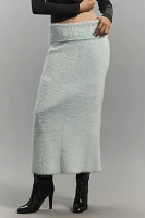 Maeve Foldover-Waist Sweater Column Midi Skirt