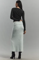 Maeve Foldover-Waist Sweater Column Midi Skirt