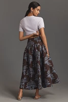 By Anthropologie Brocade Midi Skirt