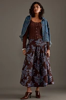 By Anthropologie Brocade Midi Skirt