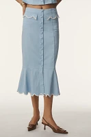 Maeve Fit & Flare Scallop Midi Skirt