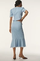 Maeve Fit & Flare Scallop Midi Skirt