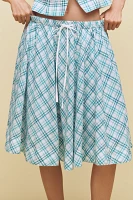 Maeve Drawstring A-Line Cotton Midi Skirt